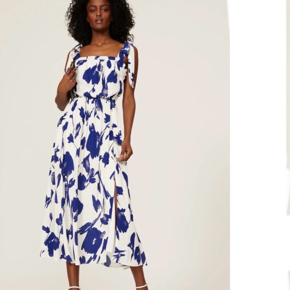 Jason Wu Collective Blue Floral Tie Strap Dress Rent the Runway Size 0